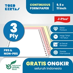 [Ecer] J-Plus - Continuous Form 3 Ply NCR 9,5" x 11" PRS Non PRS ( Minimal 10 Pcs )