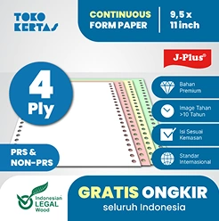 [Ecer] J-Plus - Continuous Form 4 Ply NCR 9,5" x 11" PRS Non PRS ( Minimal 10 Pcs )