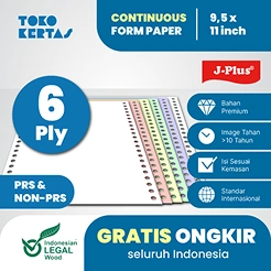 [Ecer] J-Plus - Continuous Form 6 Ply NCR 9,5" x 11" PRS Non PRS ( Minimal 10 Pcs )