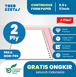 [Ecer] J-Plus - Continuous Form 2 Ply NCR 9,5" x 11" PRS Non PRS ( Minimal 10 Pcs )