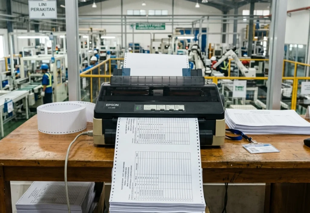 5 Alasan Continuous Form Lebih Efisien untuk Laporan Produksi di Pabrik