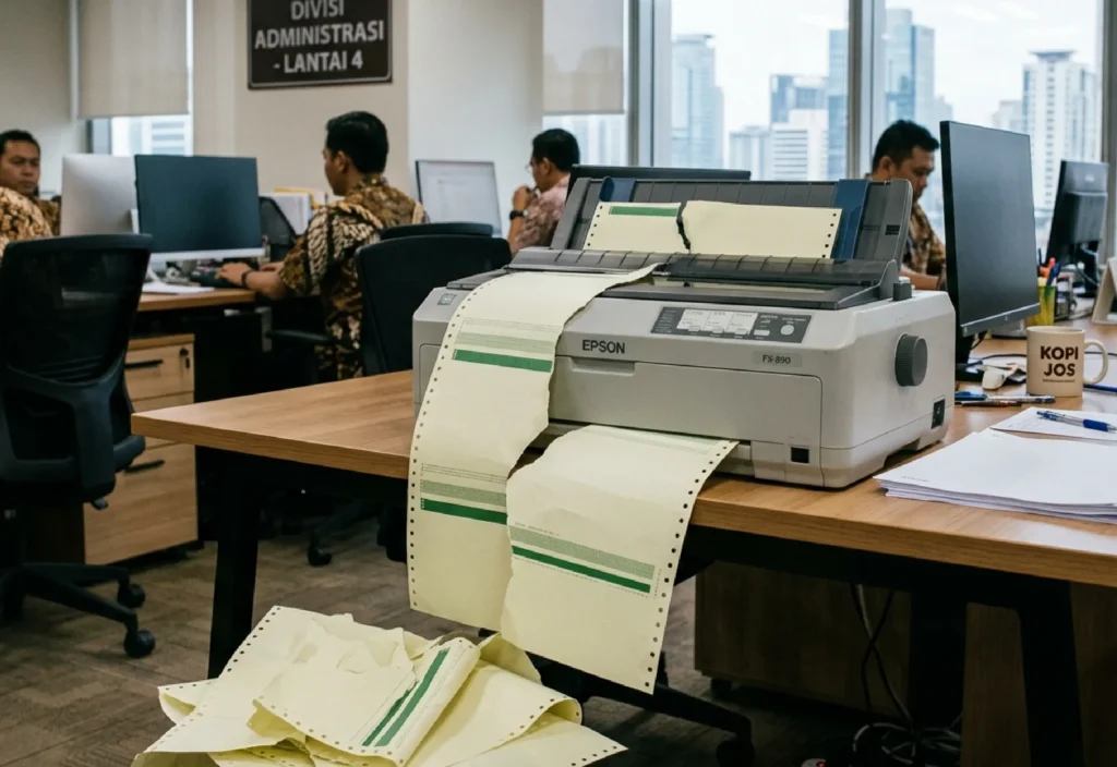Langkah Setting Ketebalan Continuous Form di Printer Dot Matrix
