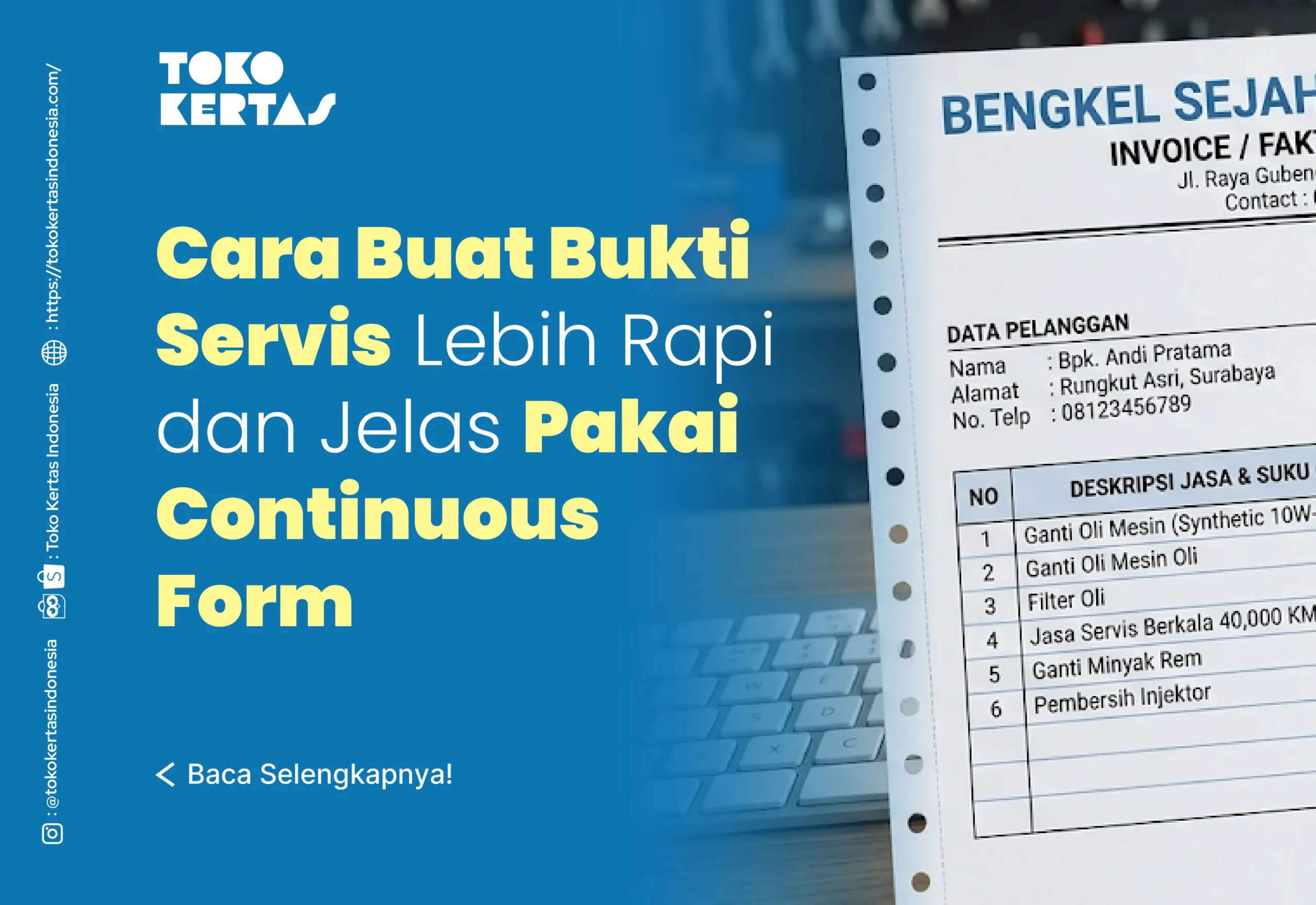 Cara Buat Bukti Servis Lebih Rapi dan Jelas Pakai Continuous Form