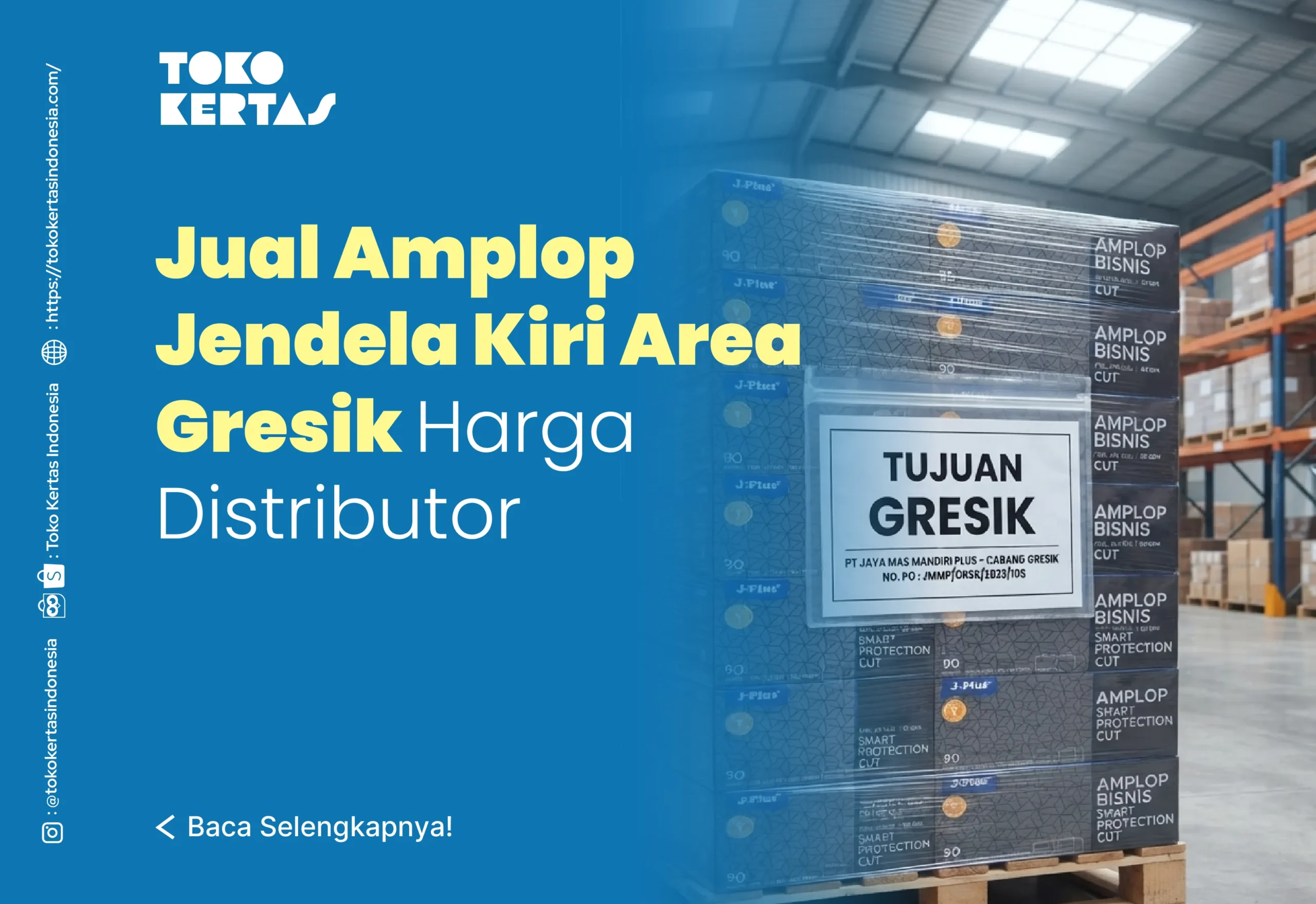 Jual Amplop Jendela Kiri Area Gresik Harga Distributor